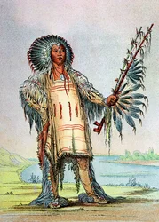 Mandan-Indianer Ha-Na-Tah-Muah, Wolfshäuptling