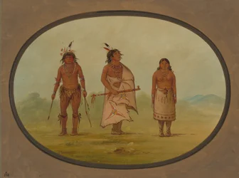 Mohave-Häuptling, ein Krieger und seine Frau, 1855-1869