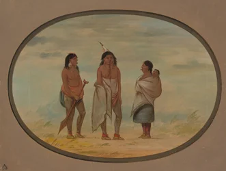 Nayas Indianerhäuptling, seine Frau und ein Krieger