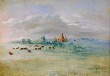 Sioux-Dorf, Lake Calhoun, nahe Fort Snelling
