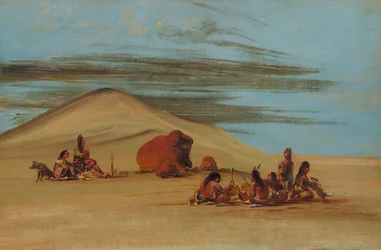 Sioux beten an den roten Felsen