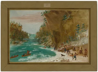 Die Expedition lagerte unterhalb der Niagarafälle. 20. Januar 1679