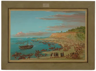 Die Griffin läuft in den Hafen von Mackinaw ein. 27. August 1679