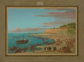 Der Griffin fährt in den Hafen von Mackinaw ein, 27. August 1679, 1847-48