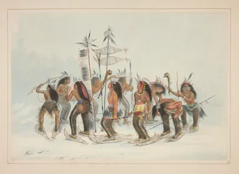 Der Schneeschuh-Tanz, Tafel 14 aus dem Nordamerikanischen Indianer-Portfolio