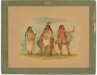 Drei Minatarree-Indianer