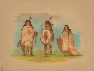 Drei Riccarree-Indianer