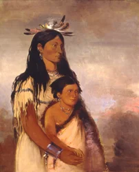 Túnk-aht-óh-ye, Donnerer, ein Junge, und Wun-pán-to-mee, Weißes Wiesel, ein Mädchen, 1834