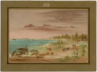 Wrack der Aimable an der Küste von Texas, 1685