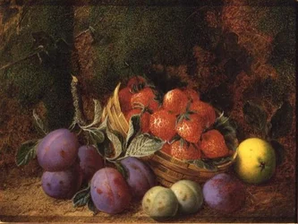 Pflaumen und Erdbeeren