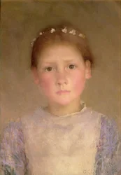 Der Gänseblümchenkranz - Eine Studie bei schwachem Licht, 1890