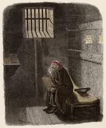 Fagin in seiner Todeszelle - Illustration für „Oliver Twist“ von Charles Dickens (1812-1870)