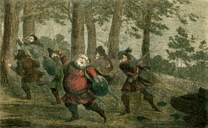 Falstaff schwitzt zu Tode und fettet die magere Erde, während er entlanggeht