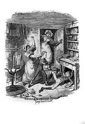 Illustration zu „Oliver Twist“ von Charles Dickens (1812-1870), von George Cruikshank (1792-1878)
