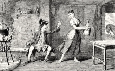 Jeannie Deans in der Hütte ihres Vaters, Illustration aus 