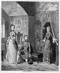 Königin Maria überrascht Courtenay und Prinzessin Elisabeth, 1553-1555
