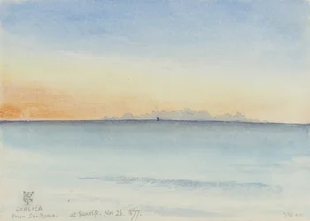 Korsika von San Remo bei Sonnenaufgang, 7:30 Uhr, 26. November 1877