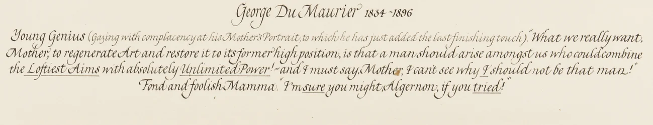 Algernon, ein junger Genie und seine liebevolle und törichte Mama, 1879