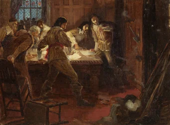 Yeamans und Bowcher überrascht beim Planen, das Schloss Bristol an den König zu übergeben