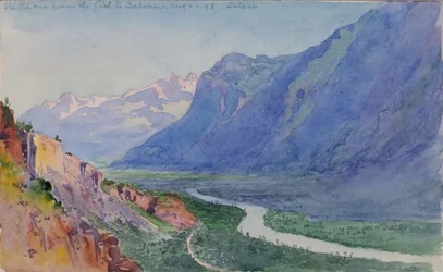Die Rhone vom Weg nach Salvari, Schweiz, 1898