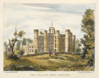 Neuer Palast, Kew Gardens, Tafel 1 aus Kew Gardens: Eine Serie von vierundzwanzig Zeichnungen auf Stein, graviert von Charles Hullmandel, veröffentlicht 1820