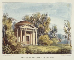 Tempel der Bellona, Kew Gardens, Tafel 24 aus Kew Gardens: Eine Serie von vierundzwanzig Zeichnungen auf Stein, graviert von Charles Hullmandel (1789-1850), veröffentlicht 1820