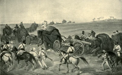 Der Vormarsch des Belagerungsgeschützes nach Delhi, 1857, 1901