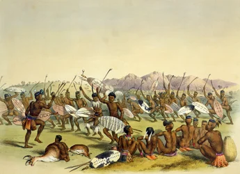 Zulu-Jagd-Tanz in der Nähe der Engooi-Berge, Tafel 14 aus 