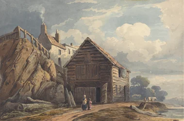 Landschaft mit einem Bootshaus
