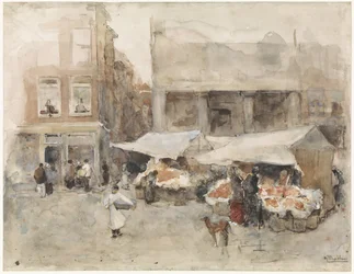 Markt mit Blumenständen