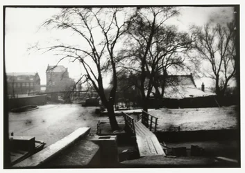 Winteransicht über die Amstel in Amsterdam