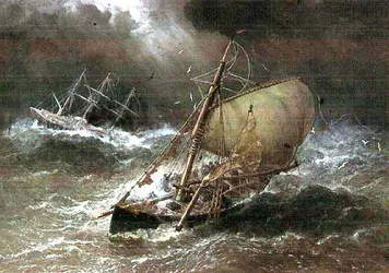 Sturm in der Nordsee mit Schmack und Bark