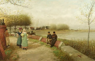 Ein Austausch von Komplimenten - Muiden, Nordholland, ca. 1881
