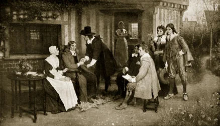 Das Treffen von Milton und Andrew Marvell, Illustration aus 