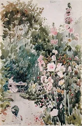Tee im Stockrosengarten, Dives, ca. 1890