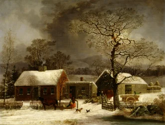 Winterszene in New Haven, Connecticut