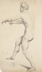 Männlicher Akt, kopiert von einer Lithographie, 1842