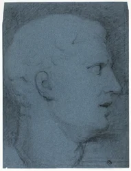 Profil eines Kopfes nach einem Gipsabdruck (recto und verso)