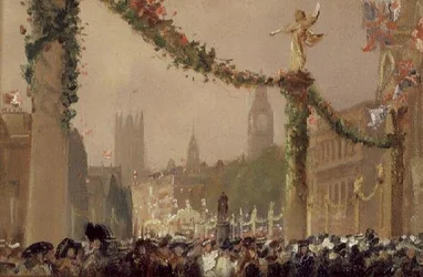 Dekorationen in Whitehall für die Krönung König Georgs V.