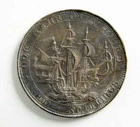 Probeguss für eine Münze (versilbertes Metall)