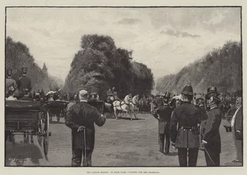 Die Londoner Saison, im Hyde Park, warten auf den Shahzada