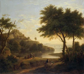 Landschaft in der Nähe einer Küstenbucht