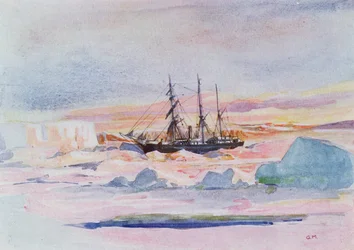 Südlicht, Illustration aus „Das Herz der Antarktis: Die Nimrod-Expedition zum Südpol“ von Sir Ernest Shackleton (1874-1922)