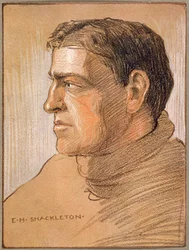 Porträt Shackletons, aus „The Heart of the Antarctic“ von Sir Ernest Shackleton (1874-1922), ca. 1909