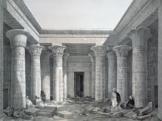 Hof des Großen Tempels, Philae, Ägypten, 1843