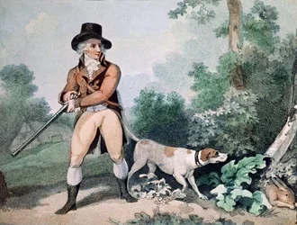 Hasenjagd, graviert von C. Cotton