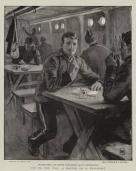 Auf in den Krieg, eine Skizze auf einem Transport