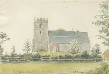 High Offley Kirche: Aquarell
