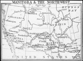 Karte von Manitoba und dem Nordwesten, Kanada
