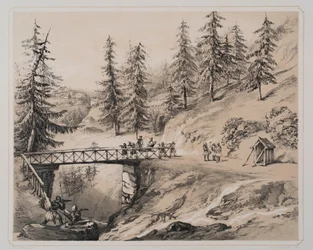 Combermere-Brücke, Abbeville, und Barretts Pension, 1846